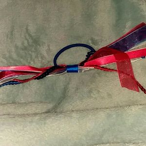 Red whight and blue scrunchy